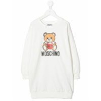 Moschino Kids logo print sweatshirt dress - Branco