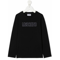 Moschino Kids logo printed sweatshirt - Preto
