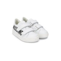 Moschino Kids logo touch-strap sneakers - Branco