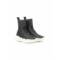 Moschino Kids lurex sock hi-top sneakers - Preto