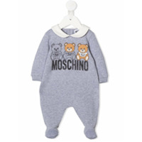Moschino Kids Macacão com estampa de logo - Cinza