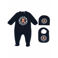 Moschino Kids Macacão com estampa de logo circular - Azul