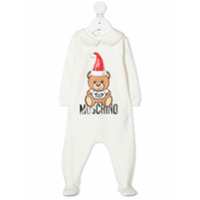 Moschino Kids Macacão de bebê com estampa de logo Teddy - Branco