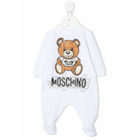 Moschino Kids Macacão de bebê Teddy Bear com estampa de logo - Branco