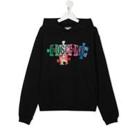 Moschino Kids Moletom com capuz e estampa de logo - Preto