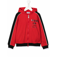 Moschino Kids Moletom com capuz e estampa de logo - Vermelho