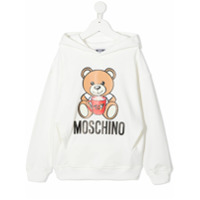 Moschino Kids Moletom com capuz e estampa de urso - Neutro