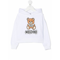 Moschino Kids Moletom com capuz e estampa Teddy Bear - Branco