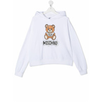 Moschino Kids Moletom com capuz e estampa Teddy Bear - Branco