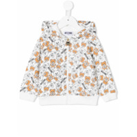 Moschino Kids Moletom com capuz e zíper Teddy Bear - Branco