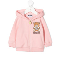 Moschino Kids Moletom com capuz, logo e zíper - Rosa