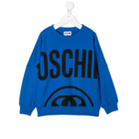 Moschino Kids Moletom com estampa de logo - Azul