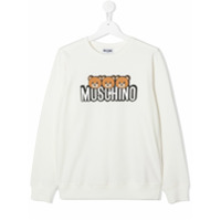 Moschino Kids Moletom com estampa de logo - Branco