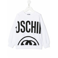 Moschino Kids Moletom com estampa de logo - Branco