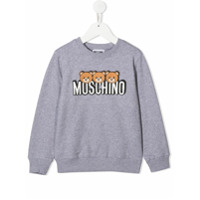 Moschino Kids Moletom com estampa de logo - Cinza