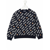 Moschino Kids Moletom com estampa de logo monogramado - Azul