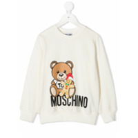 Moschino Kids Moletom com estampa de logo Teddy - Neutro