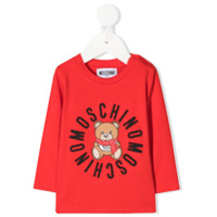 Moschino Kids Moletom com estampa de logo Teddy - Vermelho