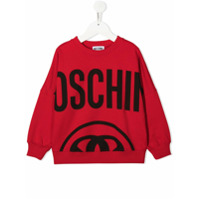 Moschino Kids Moletom com estampa de logo - Vermelho