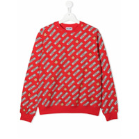 Moschino Kids Moletom com estampa de logo - Vermelho