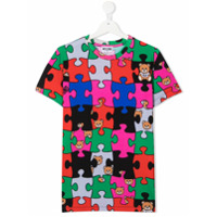 Moschino Kids Moletom com estampa jigsaw - Preto