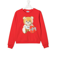 Moschino Kids Moletom com estampa Teddy Bear - Vermelho