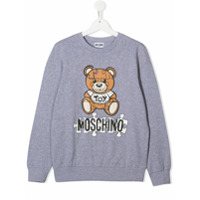 Moschino Kids Moletom com estampa Teddy - Cinza