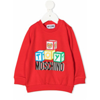 Moschino Kids Moletom com estampa - Vermelho