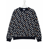 Moschino Kids Moletom com logo corrido - Azul