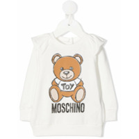 Moschino Kids Moletom com logo e estampa de urso - Branco