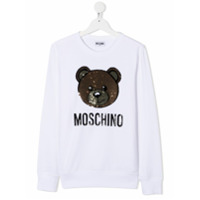 Moschino Kids Moletom com logo Teddy Bear - Branco