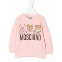 Moschino Kids Moletom com logo Teddy Bear - Rosa