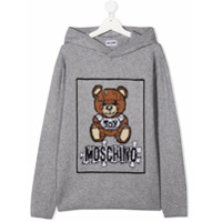 Moschino Kids Moletom com logo Teddy - Cinza