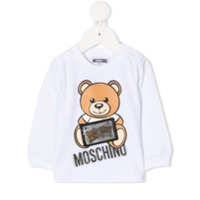 Moschino Kids Moletom com patch de logo - Branco