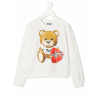 Moschino Kids Moletom decote careca Teddy - Branco
