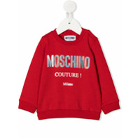 Moschino Kids Moletom mangas longas com logo - Vermelho