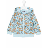 Moschino Kids Moletom Teddy Bear com capuz e zíper - Azul