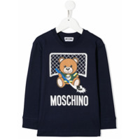 Moschino Kids Moletom Teddy Bear com estampa de logo - Azul