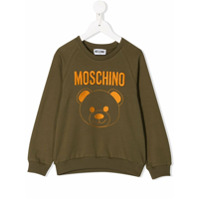 Moschino Kids Moletom Teddy Bear com logo - Verde
