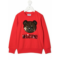 Moschino Kids Moletom Teddy Bear de paetês - Vermelho