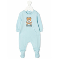 Moschino Kids Pijama com estampa de logo Teddy - Azul