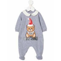 Moschino Kids Pijama com estampa de logo Teddy Bear - Cinza