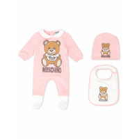 Moschino Kids Pijama com estampa de logo Teddy - Rosa