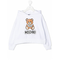 Moschino Kids Puzzle Teddy print hoodie - Branco