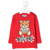 Moschino Kids Puzzle Teddy print sweatshirt - Vermelho