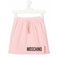 Moschino Kids Saia com estampa de logo e ajuste no cÃ³s - Rosa