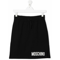 Moschino Kids Saia com estampa de logo - Preto