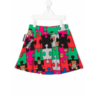 Moschino Kids Saia com estampa de quebra-cabeças - Verde