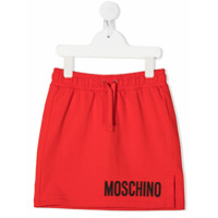 Moschino Kids Saia com logo e ajuste no cós - Vermelho