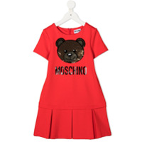 Moschino Kids sequin-embellished Teddy dress - Vermelho